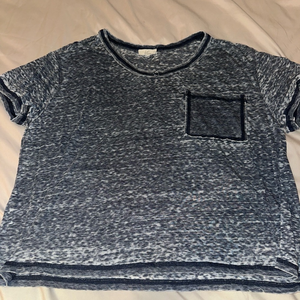 Chelsea & Violet distressed short sleeve shirt.